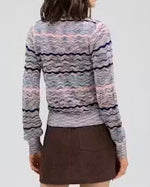 Load image into Gallery viewer, The Basketweave Cardigan in Blue Pink
