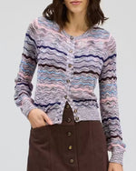 Load image into Gallery viewer, The Basketweave Cardigan in Blue Pink
