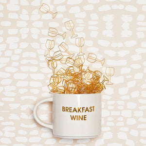 The Breakfast Wine Mug in White Gold