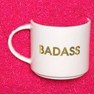 The Badass Mug in White Gold