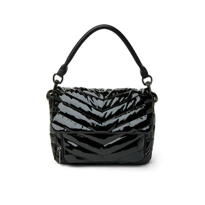 The Muse Crossbody Bag in Black Patent