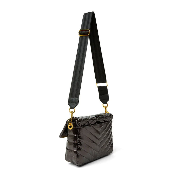 The Muse Crossbody Bag in Mocha Patent
