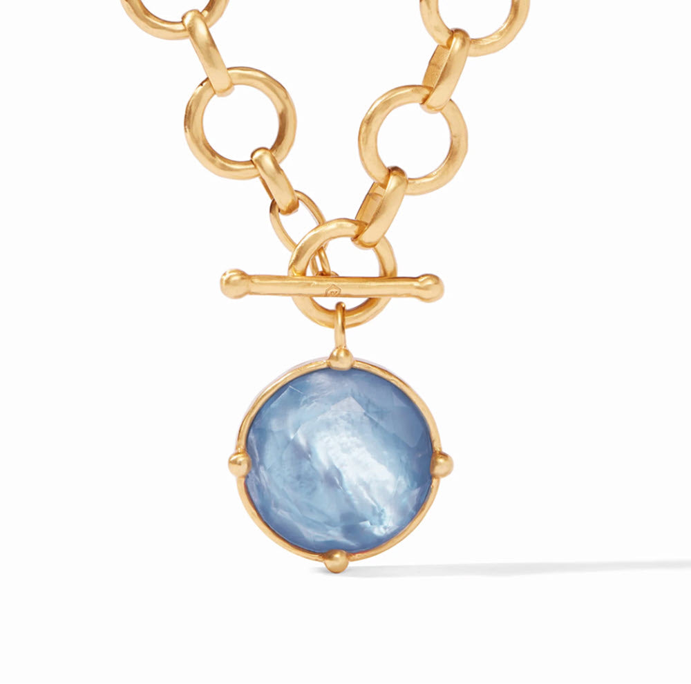 The Honeybee Statement Necklace in Chalcedony Blue