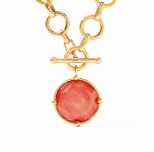 The Honeybee Statement Necklace in Coral