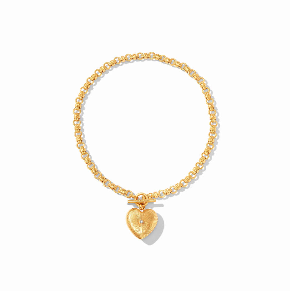 The Esme Heart Necklace in Gold Crystal