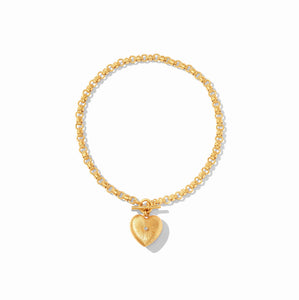 The Esme Heart Necklace in Gold Crystal