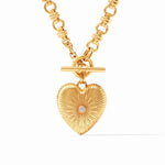 Load image into Gallery viewer, The Esme Heart Necklace in Gold Crystal
