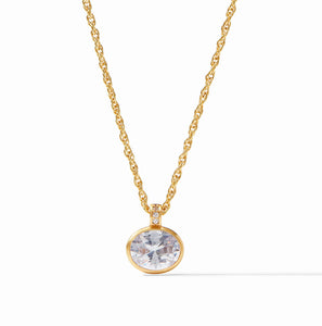 The Antonia Solitaire Necklace in Gold CZ