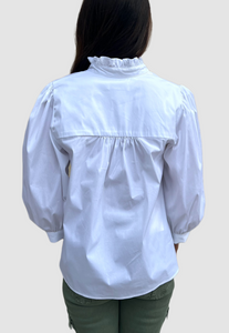 The Poplin Top in White