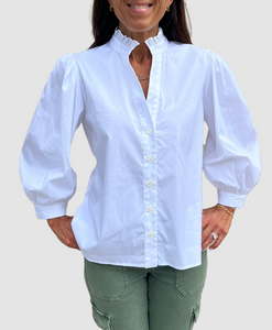 The Poplin Top in White