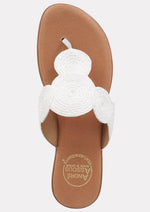 Load image into Gallery viewer, The Textile Swirl Thong Sandal in White
