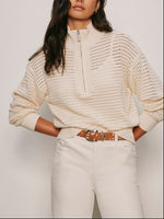 Load image into Gallery viewer, The Open Knit 1/2 Zip Sweater in Collagen
