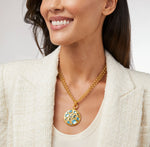 Load image into Gallery viewer, The Antonia Mosaic Pendant Necklace in Iridescent Bahamian Blue
