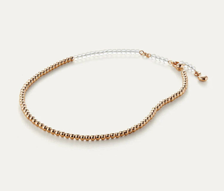 The Two Tone Beaded Choker in Gold Clear