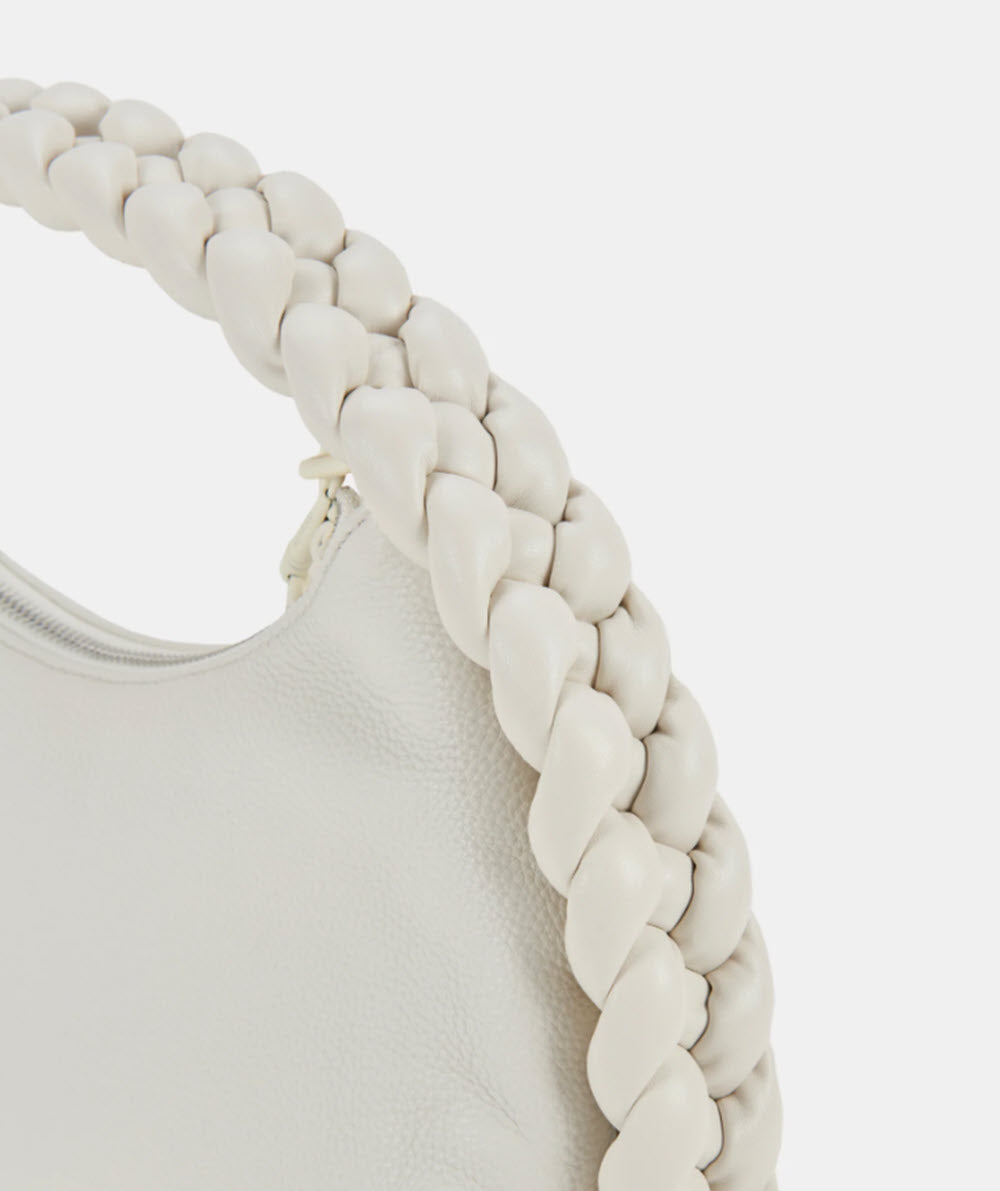 The Braided Leather Strap Crossbody in Ivory – Shoes 'N' More