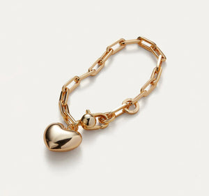 The Puffy Heart Bracelet in Gold