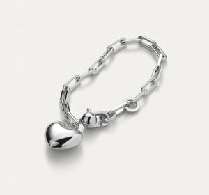 The Puffy Heart Bracelet in Silver