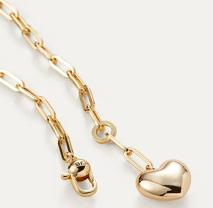 The Puffy Heart Necklace in Gold