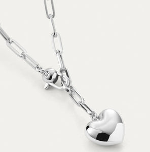 The Puffy Heart Necklace in Silver