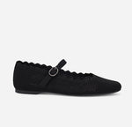 Load image into Gallery viewer, The Scallop Edge Knit Mary Jane in Black
