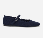 Load image into Gallery viewer, The Scallop Edge Knit Mary Jane in Midnight
