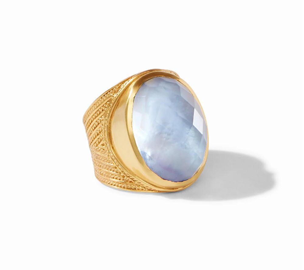 The Verona Statement Ring in Chalcedony Blue