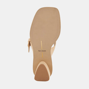 The Low Heel Buckle Sandal in Natural