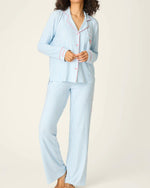 Load image into Gallery viewer, The Stripe Rose PJ Set in Dream Blue
