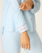 Load image into Gallery viewer, The Stripe Rose PJ Set in Dream Blue

