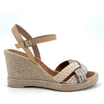 Load image into Gallery viewer, The Metallic Braid High Espadrille in Crema Silver
