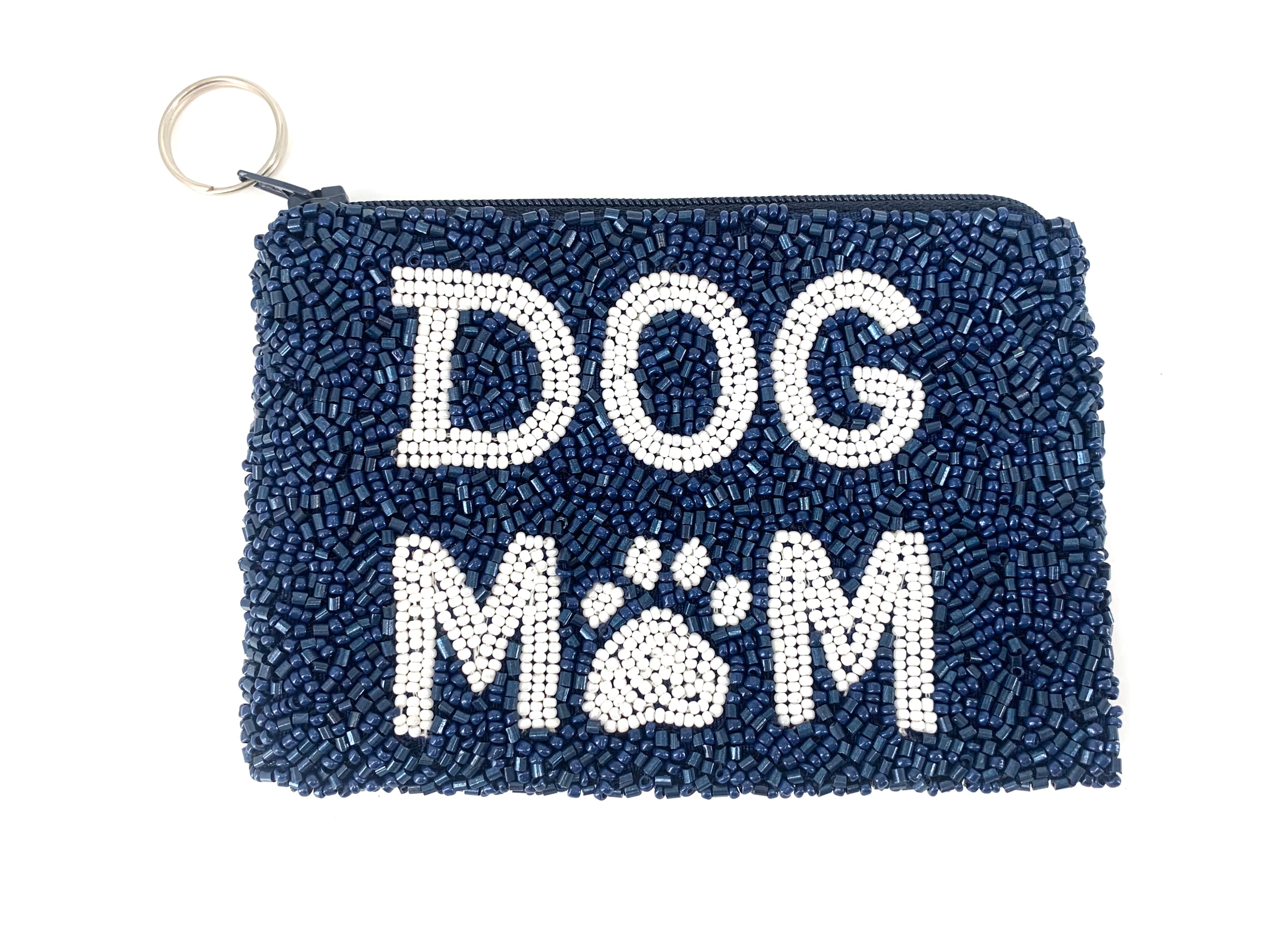 The Beaded Dog Mom Pouch in Navy White