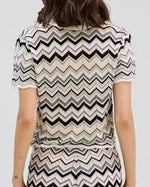 Load image into Gallery viewer, The Zig Zag Knit Top in Neutral Multi
