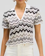 Load image into Gallery viewer, The Zig Zag Knit Top in Neutral Multi
