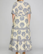 Load image into Gallery viewer, The Floral Short Sleeve Maxi Dress in Blue
