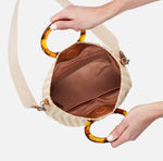 Load image into Gallery viewer, The Bucket Straw Crossbody in Natural Tortoise
