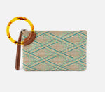 Load image into Gallery viewer, The Geometric Straw Clutch in Natural Green

