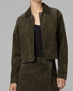Load image into Gallery viewer, The Suede Crop Jacket in Olive

