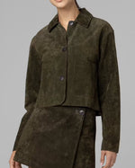 Load image into Gallery viewer, The Suede Crop Jacket in Olive
