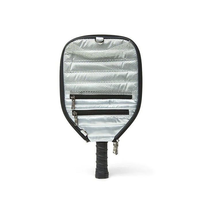 The Sporty Sleeve Pickle Racket Cover in Silver Liquid