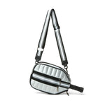 Load image into Gallery viewer, The Sporty Sleeve Pickle Racket Cover in Silver Liquid
