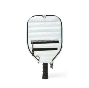 The Sporty Sleeve Pickle Racket Cover in White Patent