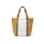 Load image into Gallery viewer, The Sunset Tote in Dune Raffia and White Patent
