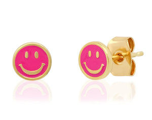 The Smiley Studs in Pink