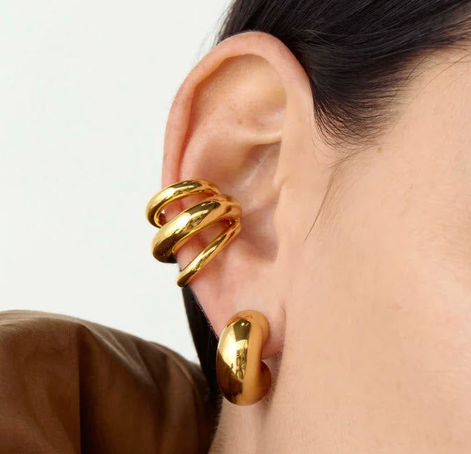 The Triple Ear Cuff in Gold