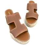 Load image into Gallery viewer, The Perforated Slide Espadrille in Taupe
