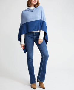 The Travel Poncho in Sky Blue Ombre
