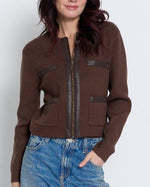 Load image into Gallery viewer, The Zip Up Sweater in Chocolate
