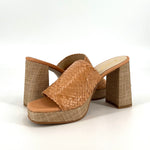 Load image into Gallery viewer, The Woven Platform Slide Sandal in Luggage
