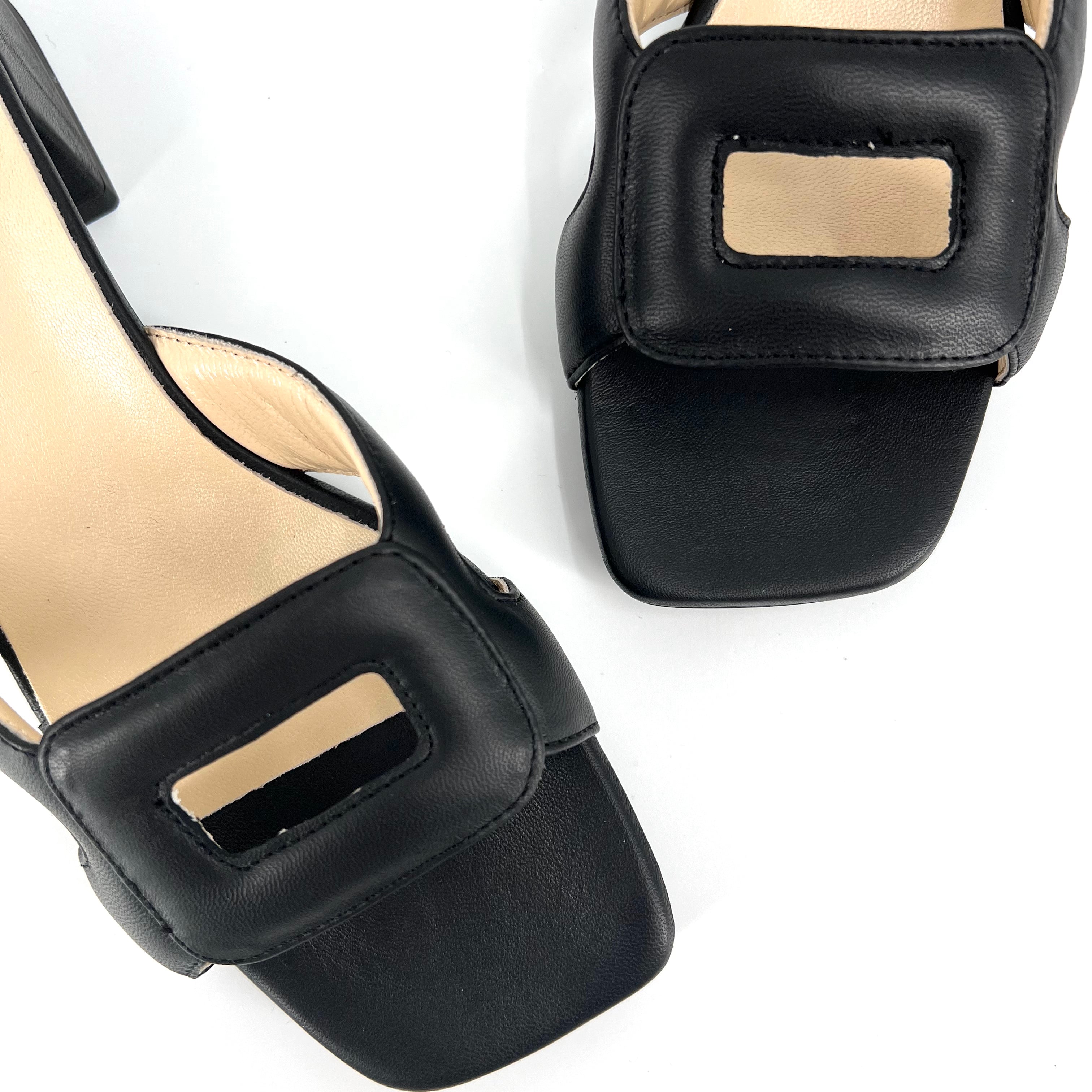 The Rectangle Slide Sandal in Black