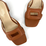 Load image into Gallery viewer, The Rectangle Slide Sandal in Luggage
